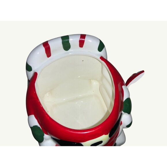 Christmas Cookie Jar Santa in Candy Cane Chair - Picture 8 of 9